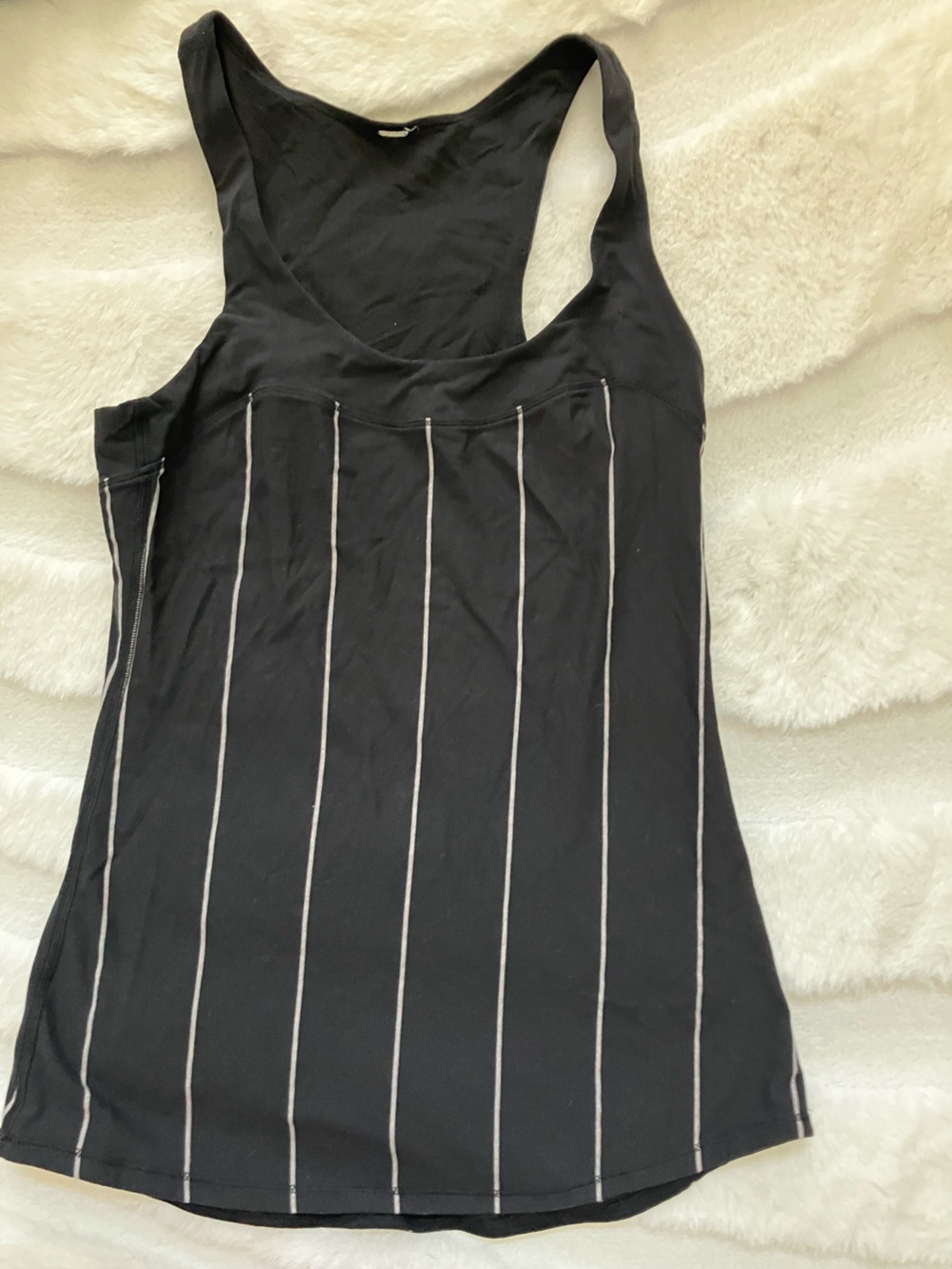 lululemon athletica Black Tank with White Pinstripes